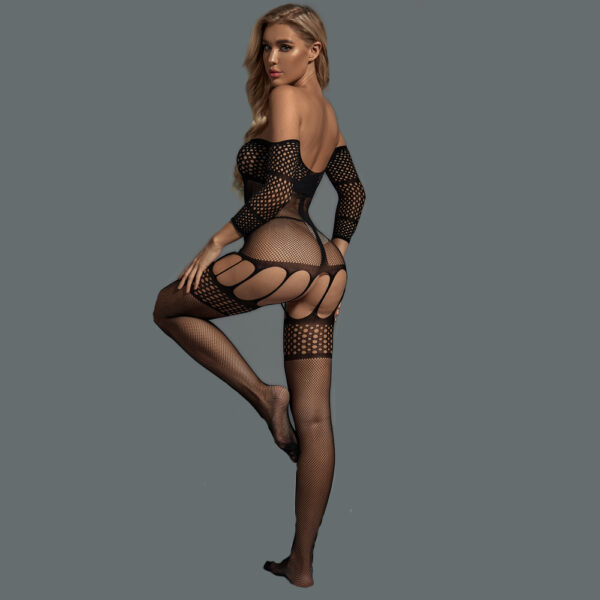 Cut Out Fishnet Bodystocking