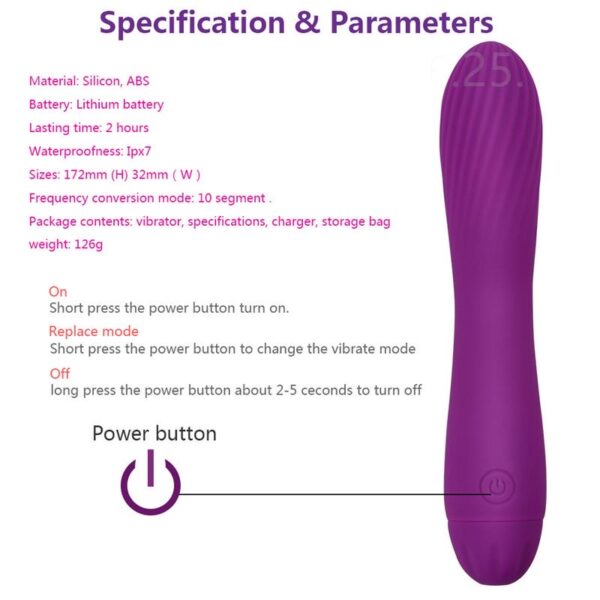 Rechargeable Waterproof Silicone Vibrator